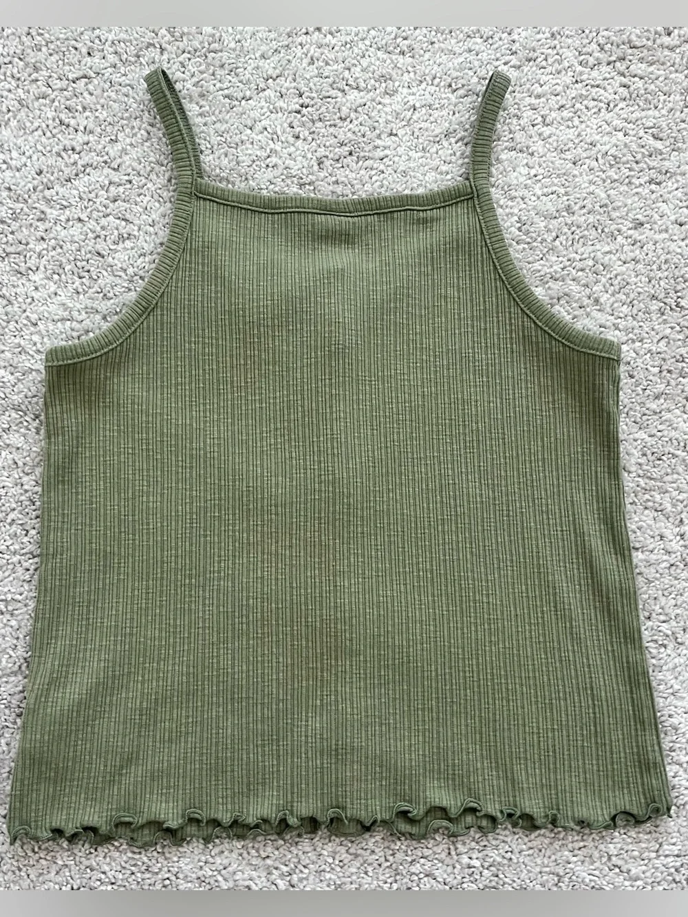 Old Navy Olive Green Ribbed Button-Front Tank Top